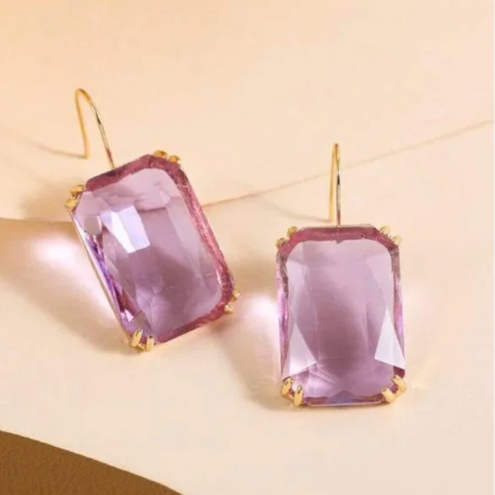 ⭐️❤️ FREE Baguette Large Drop Rock Hipster Chic Party Elegant Classy Earrings